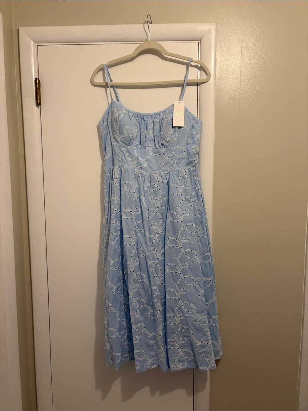Lilly Pulitzer Light Blue Eyelet Midi Sundress